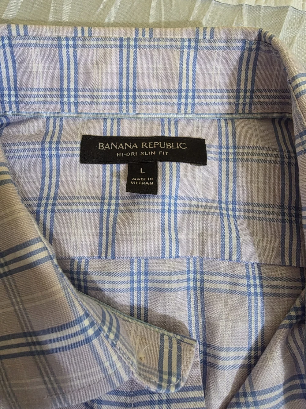 Banana Republic Hi Dri Slim Fit Plaid Dress Shirt